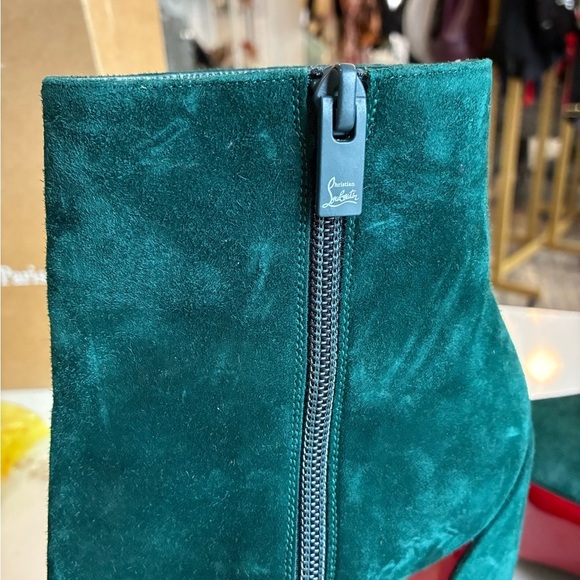 Christian Louboutin Movida jade green crushed velvet booties size 36 - Picture 7 of 7